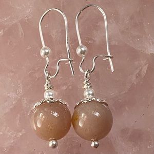 Peach Moonstone Earrings